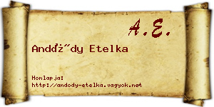 Andódy Etelka névjegykártya